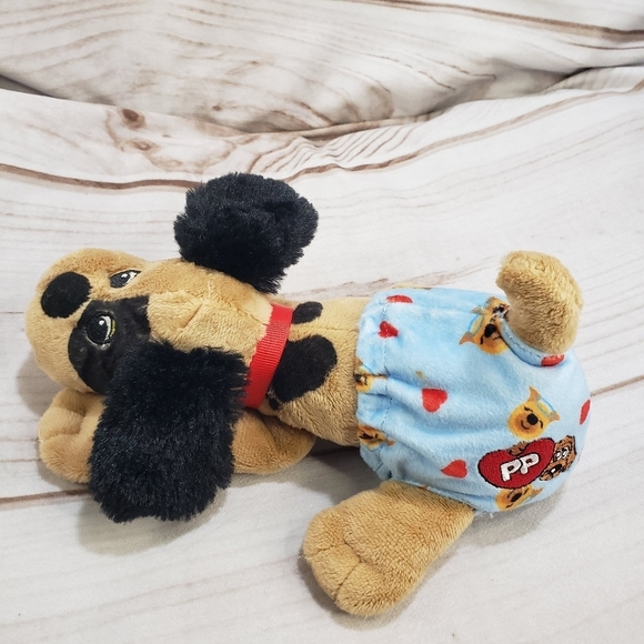 Pound Puppies Newborns Angel Brown Black Dog Blue Diaper Embroidered 8 Inch #2 - Picture 3 of 10